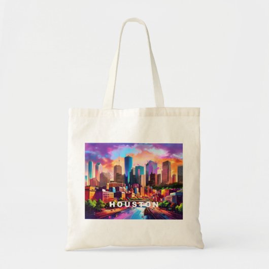 Houston Skyline Abstrakt Art Tragetasche (Vorne)