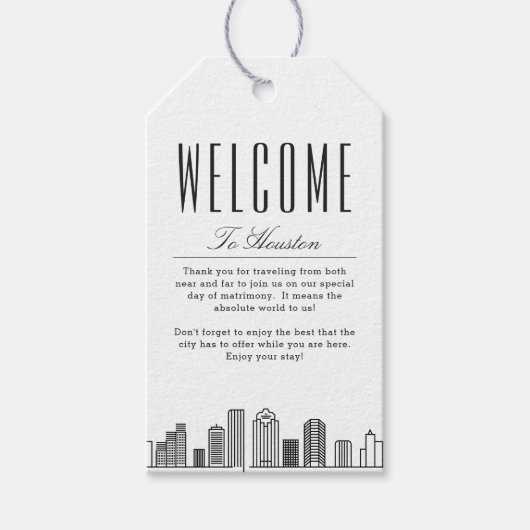 Houston Skyline | Begrüßungstipps Geschenkanhänger (Vorderseite)