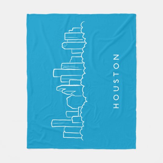 Houston-Skyline Fleecedecke (Vorderseite)