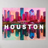 Houston Skyline Graffiti Art Poster (Vorne)