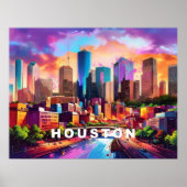 Houston Skyline Graffiti Art Poster (Vorne)