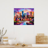 Houston Skyline Graffiti Art Poster (Küche)