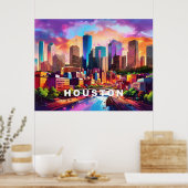 Houston Skyline Graffiti Art Poster (Küche)