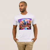 Houston Skyline Graffiti Art T-Shirt (Vorne ganz)
