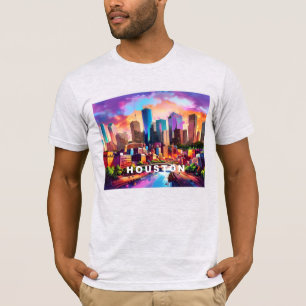 Houston Skyline Graffiti Art T-Shirt