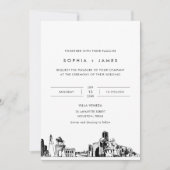 Houston Skyline Hochzeitseinladung mit Foto Einladung (Vorderseite)