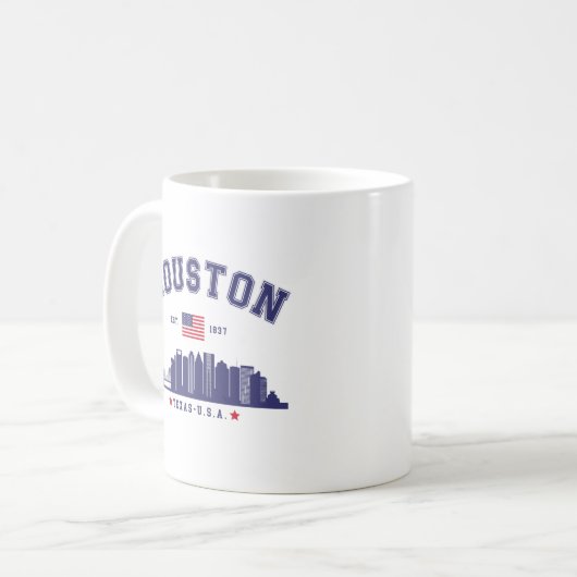 Houston Skyline in Modern Style Kaffeetasse (Vorderseite Links)