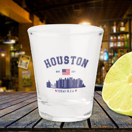 Houston Skyline in Modern Style Schnapsglas