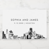 Houston Skyline Mini Schaumweinetikett (Einzelnes Label)