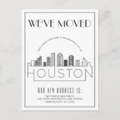 Houston Skyline Moderner Deko Adresswechsel Ankündigungspostkarte (Vorderseite)