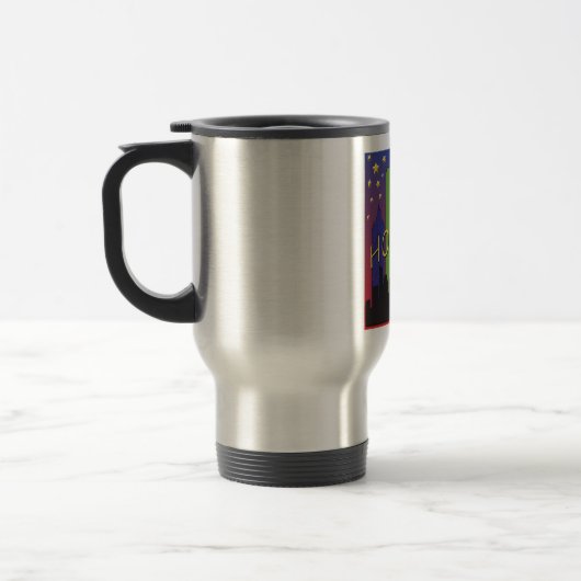 Houston-Skyline-Nachtleben Reisebecher (Links)