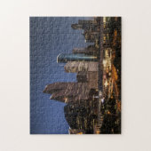 Houston Skyline | Nachtlicht und City Life Foto Puzzle (Vertikal)