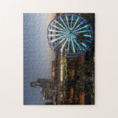 Houston Skyline | Night Lights Ferris Wheel Foto Puzzle (Vertikal)