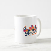 Houston Skyline Patchwork Kaffeetasse (VorderseiteRechts)