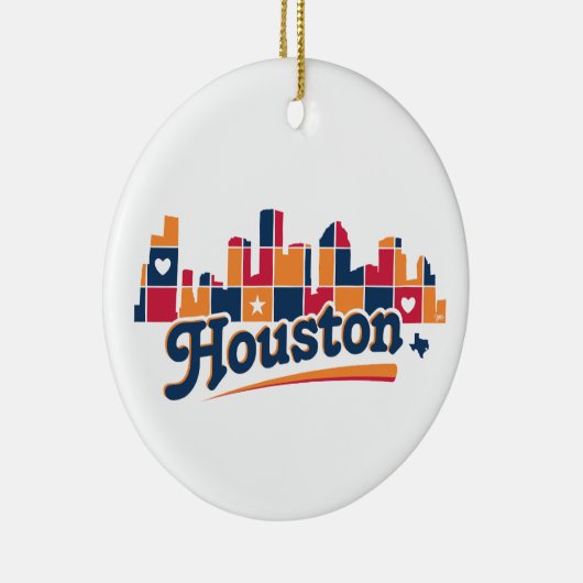Houston Skyline Patchwork Keramik Ornament (Rechts)