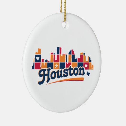 Houston Skyline Patchwork Keramik Ornament (Rechts)