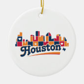 Houston Skyline Patchwork Keramik Ornament (Vorne)