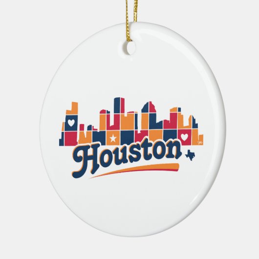 Houston Skyline Patchwork Keramik Ornament (Links)