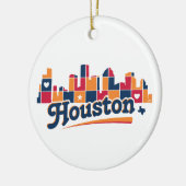 Houston Skyline Patchwork Keramik Ornament (Links)