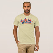 Houston Skyline Patchwork Navy Tri-Blend Shirt (Vorne ganz)