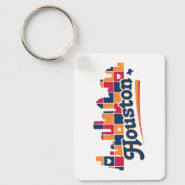 Houston Skyline Patchwork, Texas Schlüsselanhänger