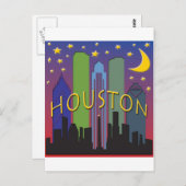 Houston Skyline Postkarte (Vorne/Hinten)