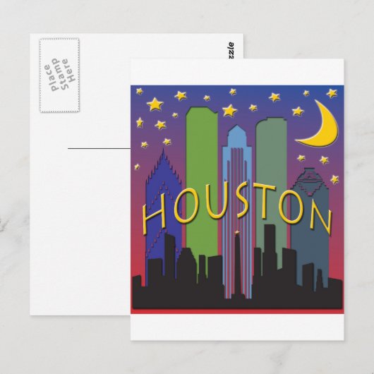Houston Skyline Postkarte (Vorne/Hinten)