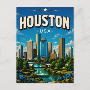 Houston Skyline Reiseandenken Postkarte