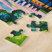 Houston Skyline Space Center Rakete Van Gogh Kinde Puzzle (Seite)