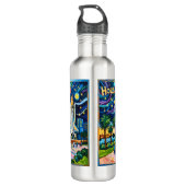 Houston Skyline Space Center Rocket Van Gogh Kids Edelstahlflasche (Rückseite)