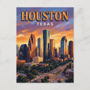 Houston Skyline Texas Postkarte