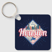 Houston Skyline Texas United Staaten Vintag USA Schlüsselanhänger (Vorderseite)