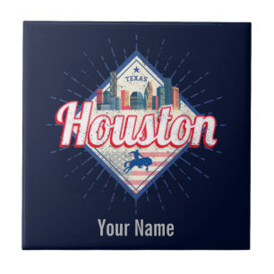 Houston Skyline Texas Vereinigte Staaten Vintage U Fliese