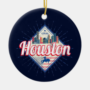 Houston Skyline Texas Vereinigte Staaten Vintage U Keramik Ornament