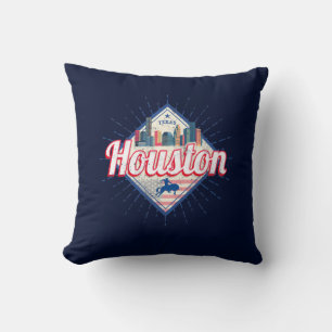 Houston Skyline Texas Vereinigte Staaten Vintage U Kissen