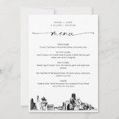 Houston Skyline Wedding Dinner Menu Card 12x18 (Vorderseite)
