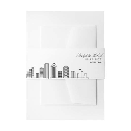 Houston Skyline Wedding | Einladungsbanderole (Vorderseite Beispiel)