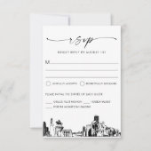 Houston Skyline Wedding RSVP Response Card Karte (Vorderseite)