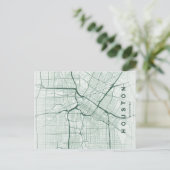 Houston Stadtplan Minimale Postkarte (Stehend Vorderseite)