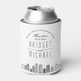 Houston Stylized Skyline | Wedding Can Cooler Dosenkühler