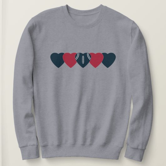 Houston Texans Heart Football Dark Sweatshirt (Design vorne)