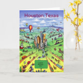Houston Texas Card Karte (Gelbe Blume)