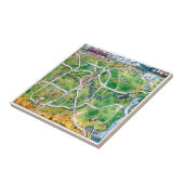 Houston Texas Cartoon Map Fliese (Seite)