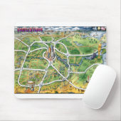 Houston Texas Cartoon Map Mousepad (Mit Mouse)