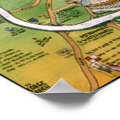 Houston Texas Cartoon Map Poster (Ecke)