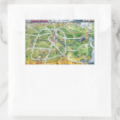 Houston Texas Cartoon Map Rechteckiger Aufkleber (Tasche)