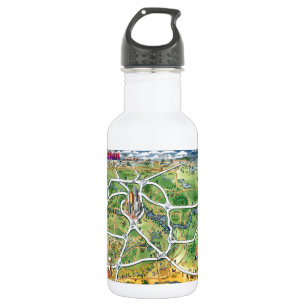Houston Texas Cartoon Map Trinkflasche
