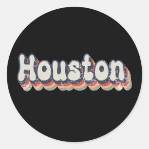 Houston Texas Chrome City Classic Art Runder Aufkleber