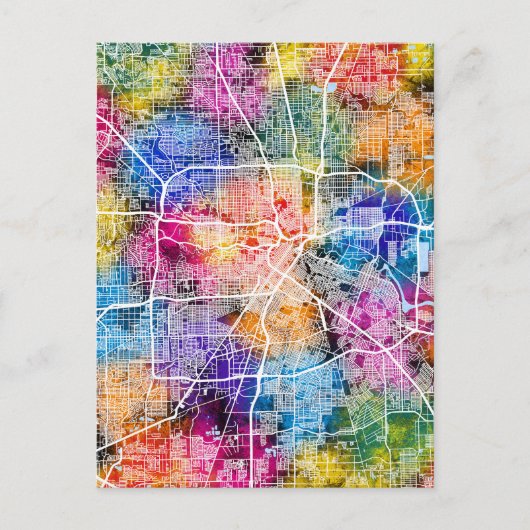 Houston Texas City Map Postkarte (Vorderseite)