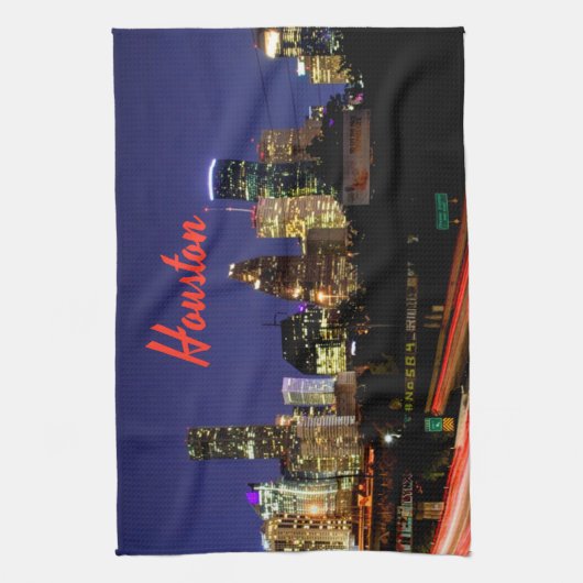 Houston Texas City Skyline Geschirrtuch (Vertikal)